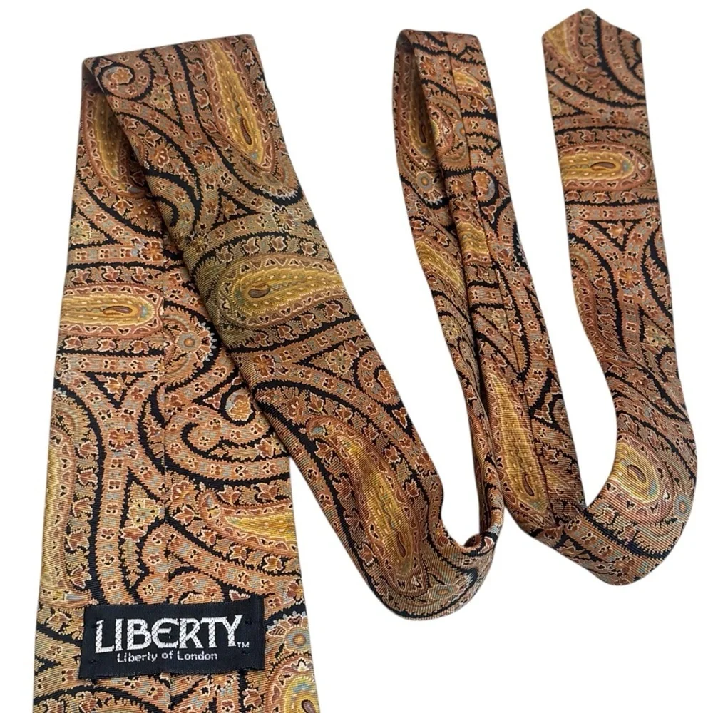 Liberty of London Multicolor Paisley Artsy 100% Silk Tie Career Special Occasion